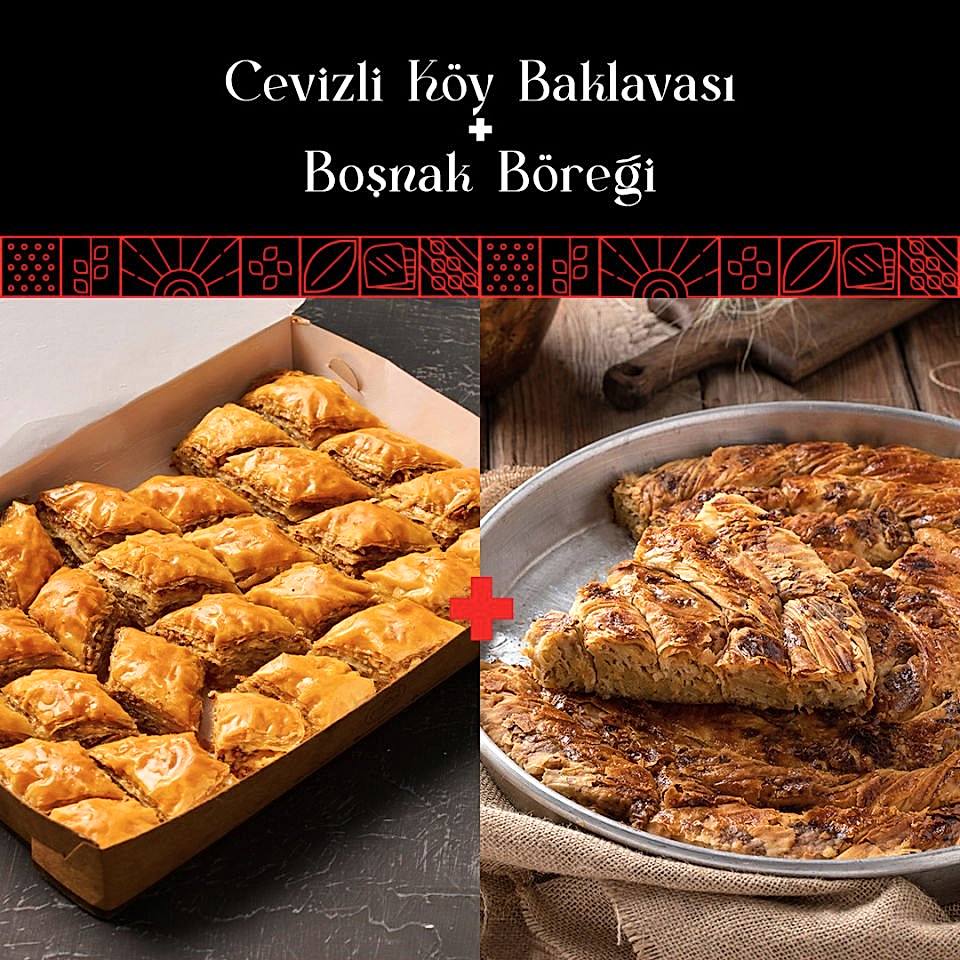 Cevizli Köy Baklavası 1 kg + Boşnak Böreği 1 kg