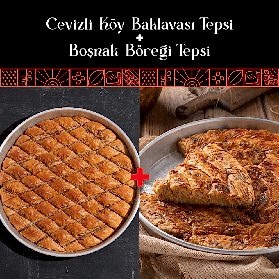 Cevizli Köy Baklavası Tepsi + Boşnak Böreği Tepsi