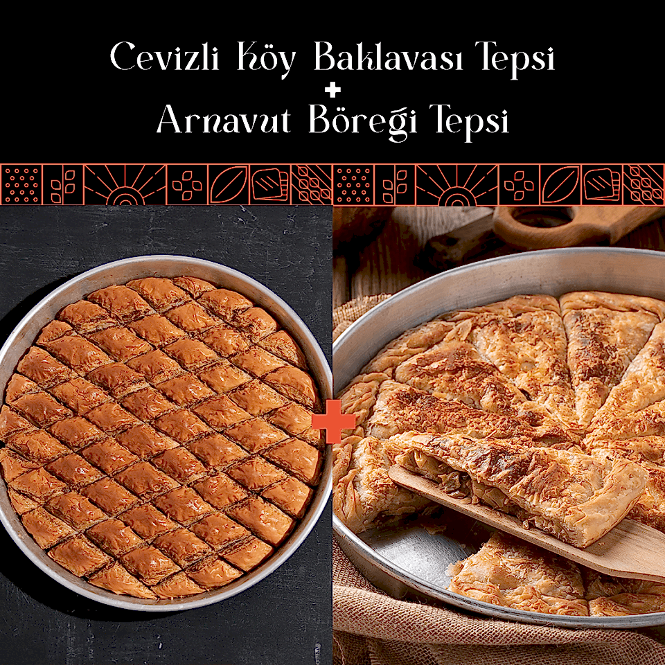 Cevizli Köy Baklavası Tepsi + Arnavut Böreği Tepsi